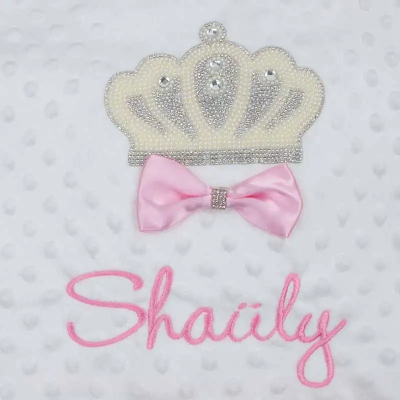 Personalized Baby Name Embroidered Blanket King Queen Babies Girls Boys