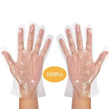 

200x Transparent Disposable Gloves Latex and Powder House Hold Free Clear HDPE Catering Food Cleaning