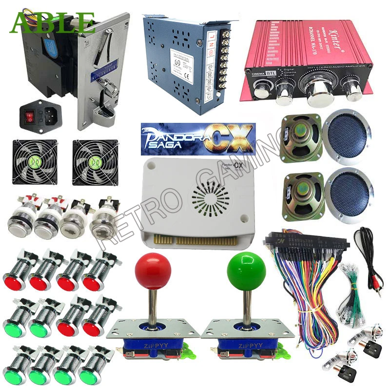 Pandora Saga CX 2800 in 1Arcade machine Box DIY Kit zippy joystick Illuminated Push Button For Arcade Game Console Cabinet new arcade pandora game jamma cabinet kit led push button zippy joystick for arcade game console mame micro switch 4 8mm cable