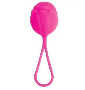 

Pink vaginal ball with loop for extraction
