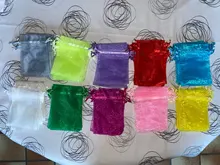 100 unids/lote 5x 7/7x 9/10x15cm bolsas de joyería de Organza bolsa de lazo de Organza bolsa de embalaje de la joyería bolsas joyería bolso bolsa de