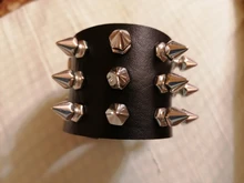 Punk Rock gótico puntiagudo hacen picos remache cono pendientes brazalete de cuero ancho brazalete pulseras brazalete de encanto de moda joyería Unisex