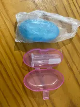 Cepillo de dientes de silicona para dedos de bebé + caja, cepillo de dientes de silicona suave transparente para niños, cepillo de limpieza de goma para bebés