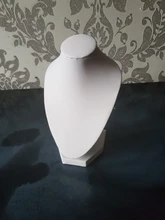 Negro/Blanco joyería collar de terciopelo Cadena de busto soporte Rack