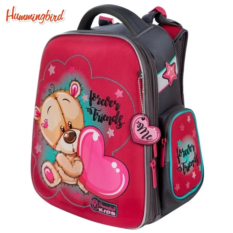Школьный ортопедический ранец для девочки Hummingbird Kids TK65(Pi) Forever Friends с мешком