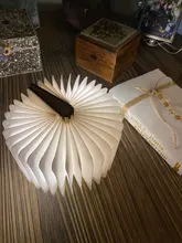 Table-Lamp Desk Led-Book Night-Light Wooden Magnetic Home-Decoration Foldable Creative