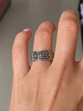 Chanfar 5 filas de cristal anillo de acero inoxidable de las mujeres elegante dedo lleno de amor Anillos de Compromiso de boda de los hombres