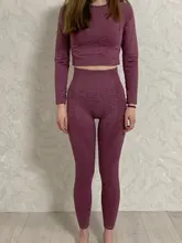 Conjunto de Yoga sin costuras para mujer, ropa deportiva de entrenamiento, gimnasio, Top corto de manga larga, Leggings de cintura alta, trajes cortos, 2/3/5 Uds.