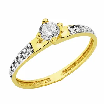 

Solitaire 18k gold two-color cubic zirconia [AA2231]