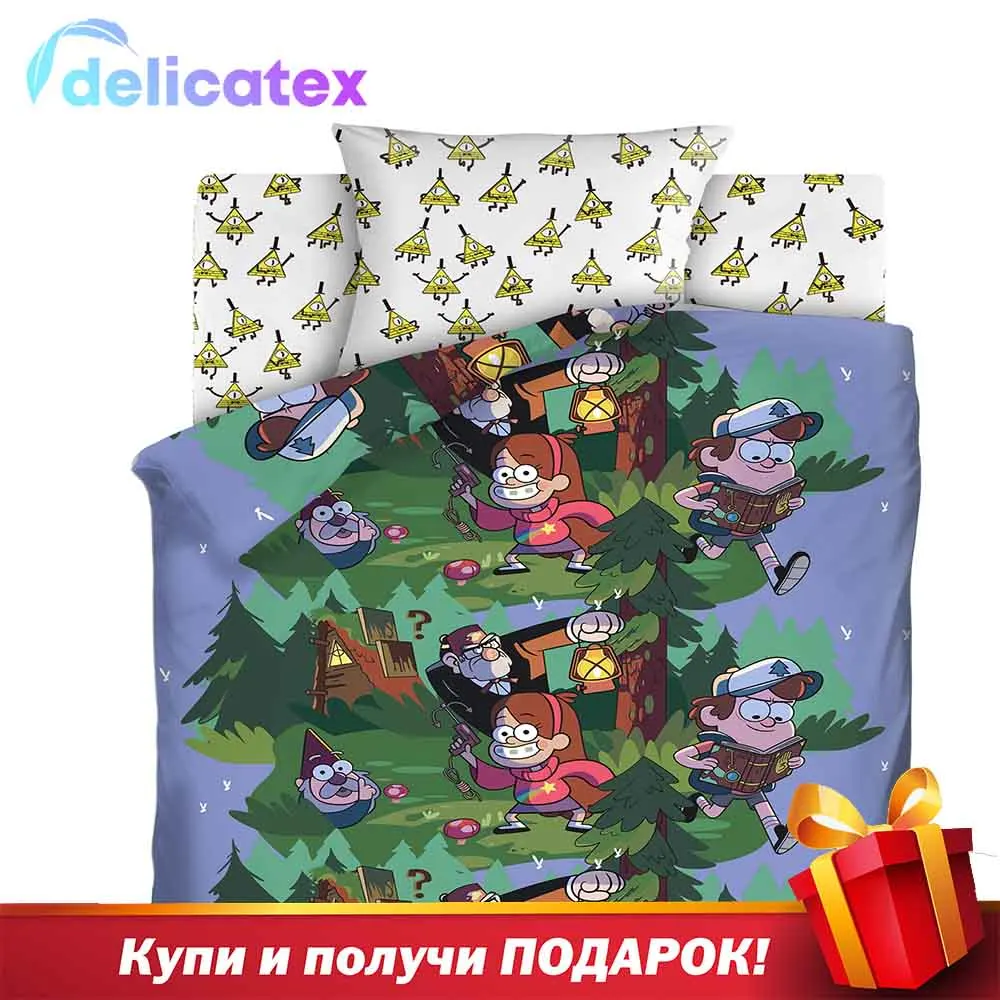 КПБ Delicatex1.5 хлопок "Гравити Фолз"(70х70) рис. 16042-1/16043-1 Хижина Чудес