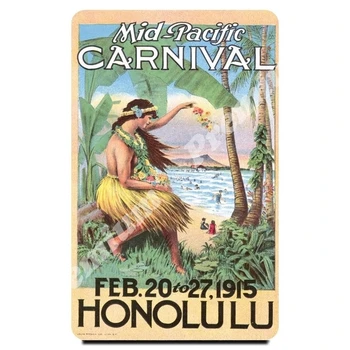 

Hawaii souvenir magnet vintage poster