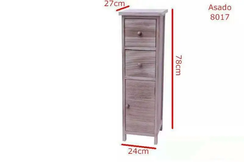 Cajoneras De 3 Cajones asado Puerta Natural 27x78x24 Envio Rapido с Испании | Мебель