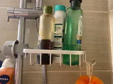 Shelf Organizer Rack-Holder Shampoo Soap Shower-Storage Aluminum-Basket for with Hooks