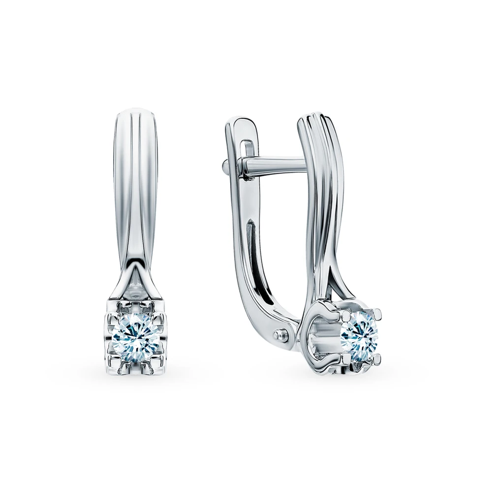 Gold earrings &quotdiamonds of Yakutia&quot sunlight sample 585 | Украшения и аксессуары