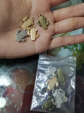 10 Uds. De dijes de Cactus de aleación de Zinc y Metal de tres colores, 15x20mm, aptos para joyería médica, dijes colgantes de plantas