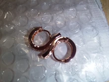Conjunto de 2 unidades de pendientes de acero inoxidable de color oro rosa para mujer, aretes, joyería