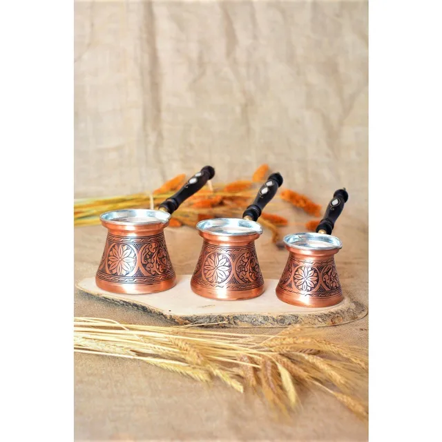 Anatóliai Török ​​Kávéfőző Kézzel Készített Oszmán Arab Kávé Eszpresszó Edények Réz Kávéfőző Cezve Ibrik Konyhai Eszközök Barista - Image 5