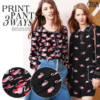 

CNUM SCD089 100% Natural Silk Crepe De Chine/ Flamingo, 2 Patterns Available /Silk Fabric Width 1.42yd Thickness 12mm