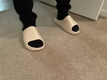 De los hombres de verano diapositivas ligero playa guay zapatillas diapositiva hueso Boca de pescado Flip Flops, sandalias de las mujeres suave EVA zapatillas de deporte par 35-46 #