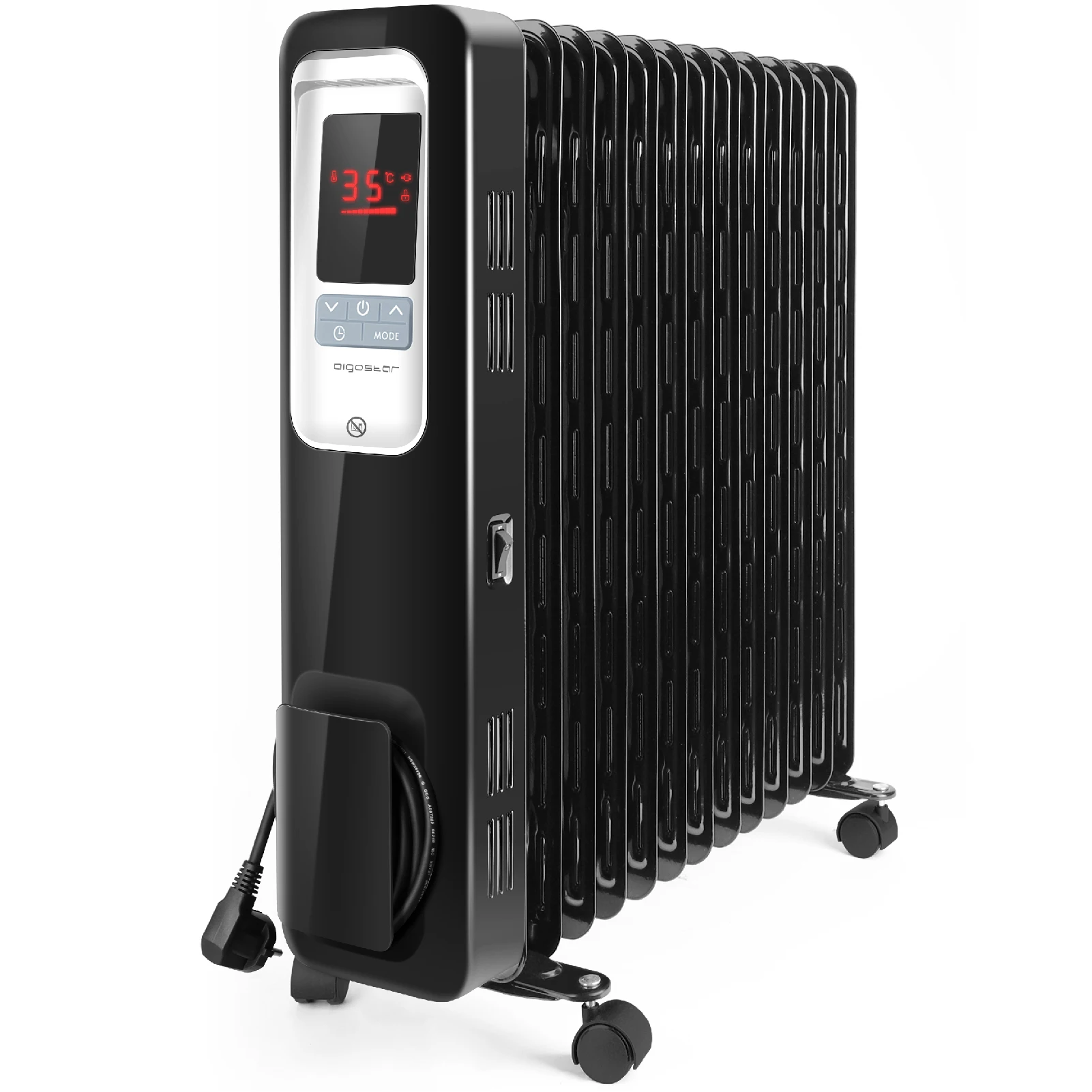 Aigostar Oil Monster 33jhh - Electric Oil Filled Radiator 13 Fins With Led  Display Screen Remote Control 2500w Portable. - Electric Heaters -  AliExpress