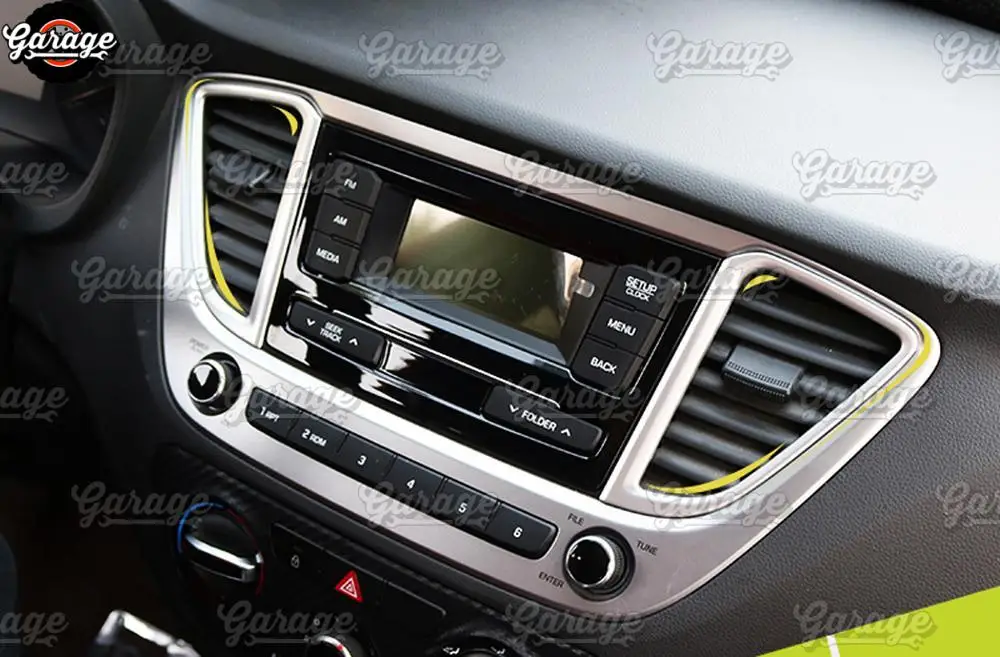 Накладки для центрального вентиляционного отверстия для hyundai Accent/Solaris- ABS пластик литье 1 комплект/2 шт. украшение для стайлинга автомобиля