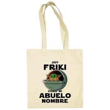 

Cloth bag I'm geeky like my grandfather illustration baby yoda customizable with name