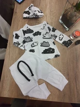 Conjunto de ropa de otoño para bebé, camiseta de manga larga con estampado de algodón para recién nacido, pantalones y gorro, traje de 3 Uds., 2021