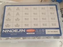 Ninejin-Juego de tornillos de cabeza hexagonal, 880 uds, M2, M3, M4, M5, acero inoxidable, hexagonal, cabezal redondo plano, surtido de Kit de tornillos