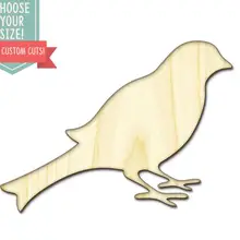 10 pBird деревянные вырезанные-на заказ Выберите свой размер-лазерная резка Деревянные Художественные товары для рукоделия Настенный декор свадебный детский DCS0068