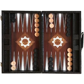 

Dark Brown Leather Bag Backgammon Big size 48x60cm