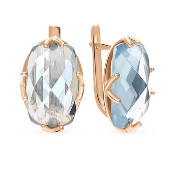 

Gold earrings with Topaz sunlight sample 585