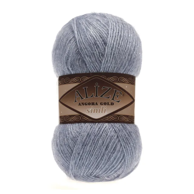 Alize Angora Gold Simli, Silvery, Knitting, Acrylic Yarn, Wool, Sweater Yarn, Crochet Yarn, Winter Yarn,n, Light Yarn, Lace 221
