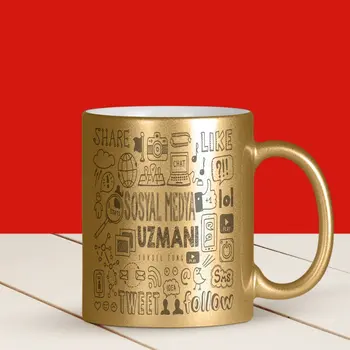 

Personalized Professional Social Media Expert Golden Gilded Mug Cup-2