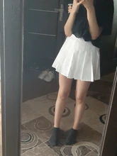 Minifalda plisada para mujer, Falda corta de cintura alta acampanada blanca y roja para chica patinadora de verano