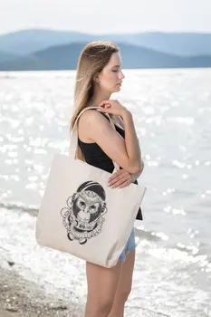 

Angemiel Bag Big Astronaut Cute Monkey Tote Shopping Beach Bag