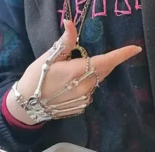 ZRM calavera Punk gótica pulsera mano huesuda brazaletes de Metal Flexible de pulseras para Mujeres Hombres fiesta en club nocturno joyería de Hip Hop