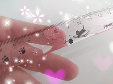 Reglas de plástico con Linda pata de gato para escuela, suministros de oficina Kawaii, accesorios de planificación, premio de estudiante