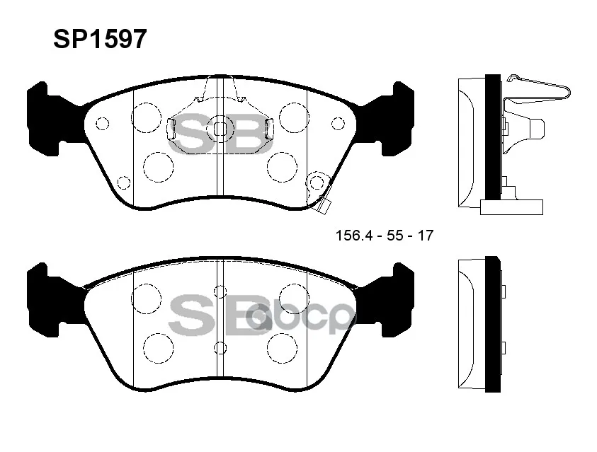 Sp1597_колодки Дисковые Передние! Toyota Avensis 1.6i-2.0i 16v/2.0td 97-00 Sangsin Brake Sp1597 Sangsin brake арт. SP1597