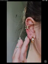Circonio coreano oído brazalete Set pendientes para niñas 3-14k oro lindo cartílago Clip en pendientes No perforado mujeres Punk joyería