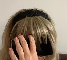 Leeons-postizo corto de pelo sintético para mujer, postizo resistente al calor, con flequillo, corto Natural, pinzas para el pelo, color negro