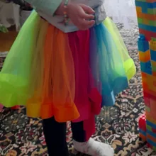Falda para niña de tutú, ropa de 12 a 8 años, minifalda de tul colorida para niña, para fiesta, baile, arcoíris, ropa para niño 2020
