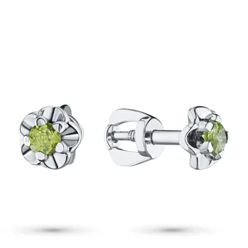 

Silver earrings with хризолитом 203595-012-0019