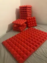 Espuma acústica de estudio insonorizada Panel de tratamiento de absorción de sonido piramidal, esponja protectora de azulejos, 4/8/12/24 Uds., 250x250x50mm, 7 colores