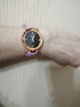Reloj de pulsera informal de cuero para mujer, de cuarzo, con cielo estrellado, femenino
