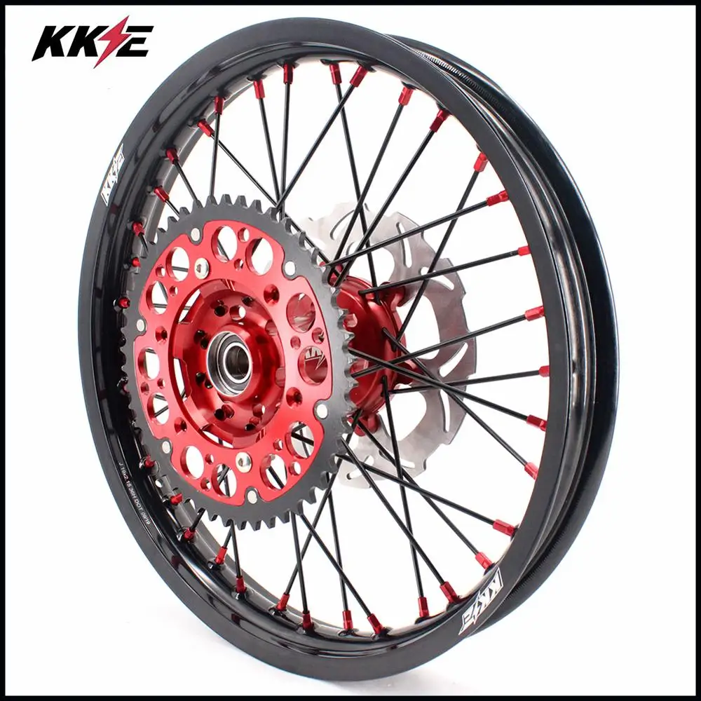 KKE 21/19 MX RM125 RM250 1996-2000 Диски для грязных велосипедов набор для SUZUKI красный ниппель черный спиц задний 220 мм диск