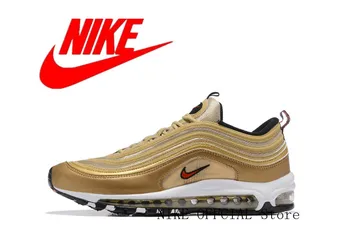 

Nike Air Max 97 Men Running Shoes Breathable Outdoor Sports Sneakers Silver white gold Original New Arrival