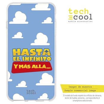 

FunnyTech®Stand case for Huawei P Smart Silicone Z/Y9 Prime 2019 L Frase Toy Story "Hasta El infinity" fund Blue