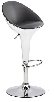 

Stool FLAVIO, plating, white abs, upholstered black