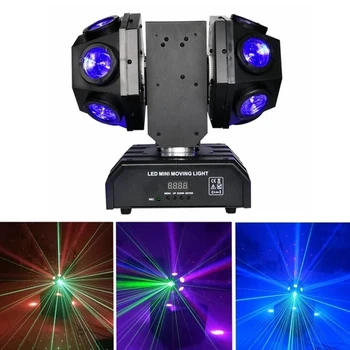 

12pcs X 10W LED Super Beam Mini Moving Head light Double Ball Football Light RGBW Color For KTV bar, art bar,Di bar, stage-2