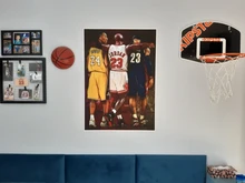 Poster Basketball Wall-Pictures Canvas Kobe Bryant Stars Lebron James Michael Living-Room